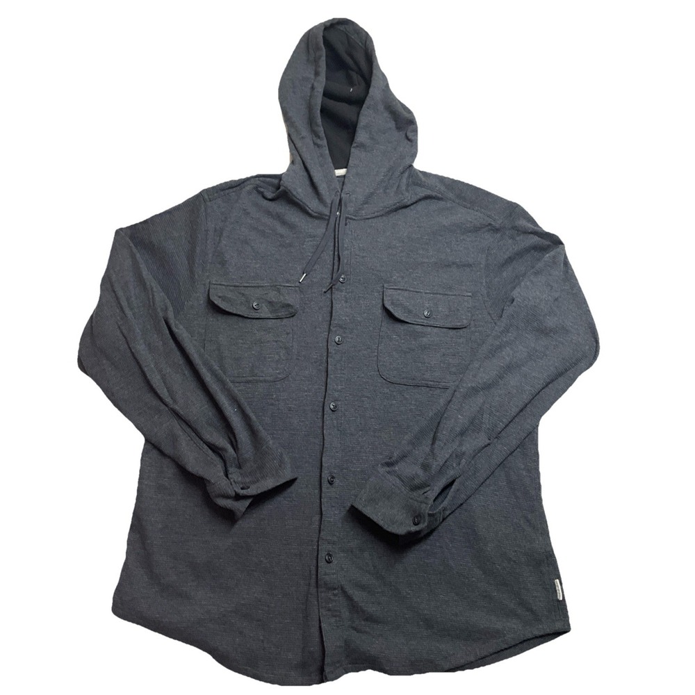 American Eagle‎ Full Buttoned Up Hooded Sweater Mens 2XL Black